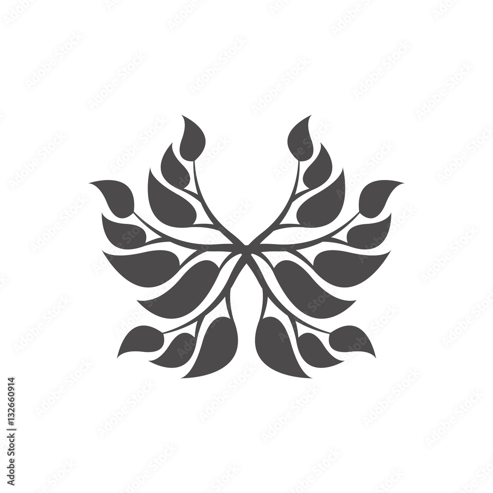Abstract foliate element. Deciduous ornament. Laurel wreath. Abstract foliate element. Deciduous ornament. Laurel wreath.