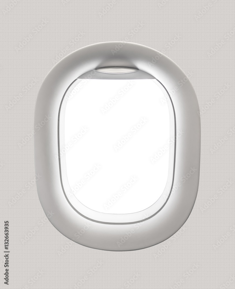 Fototapeta premium Blank white airplane window