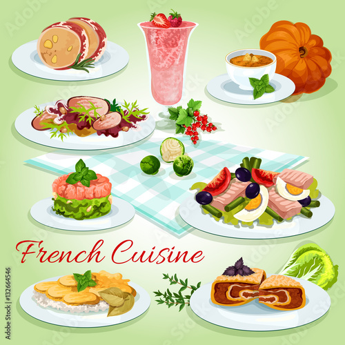 French cuisine icon for restaurant menu design