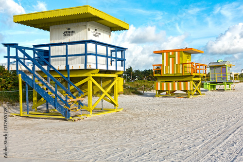 Art Deco Lifeguard Stands Multiple Colors Miami Beach, Florida © CascadeCreatives