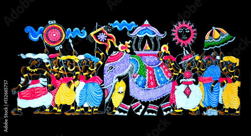 Sri Lankan Traditional Hand Made Glitter Art . The Handicrafts Of Decorative Sewing And Textile Art photo