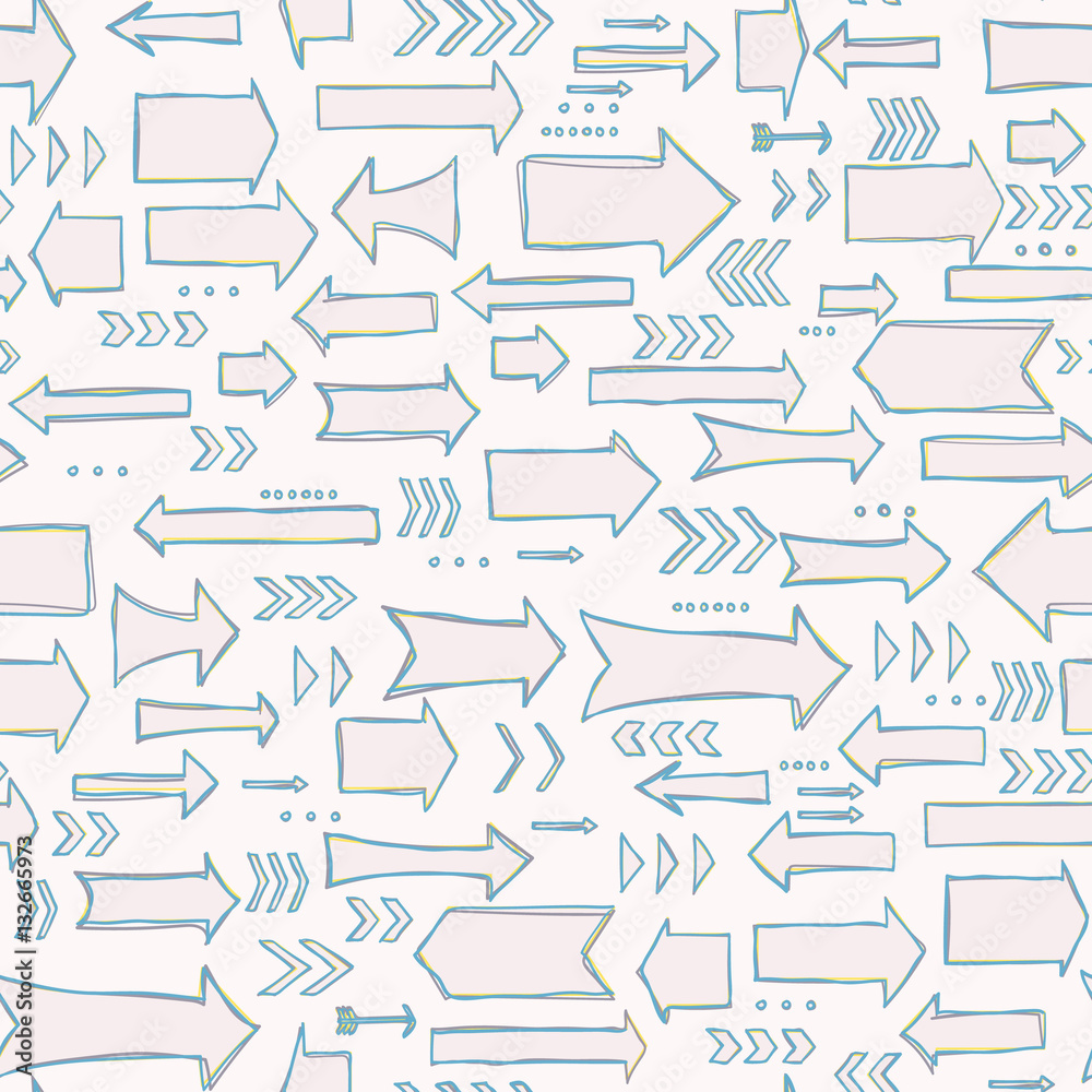 Obraz premium Seamless background with hand drawn arrows.