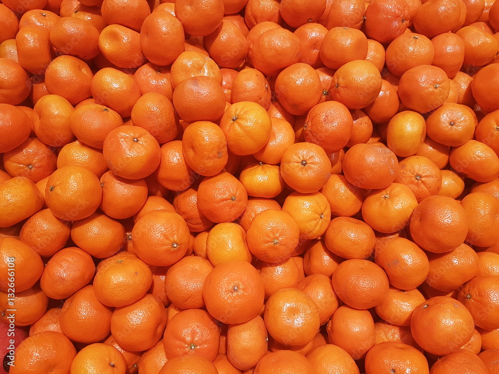 A Pile of Fresh Chinese Oranges