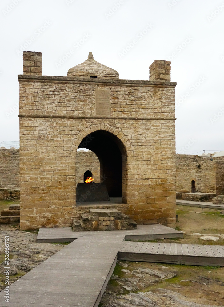 Main altar of temple Ateshgah. Fire Temple. Surakhani, Azerbaijan
