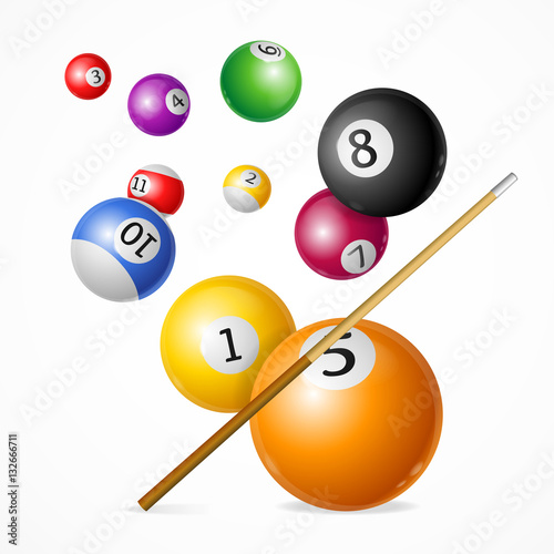 Billiard Ball Concept. Vector