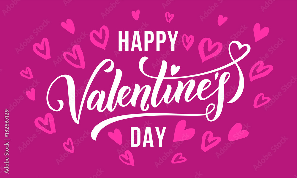 Valentines day heart pattern greeting card calligraphy Valentines day heart pattern greeting card calligraphy
