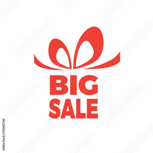 Vector creative box for gift with text big sale