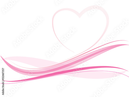 Vector abstract background with waves, color line and Heart for wedding and love valentine day.