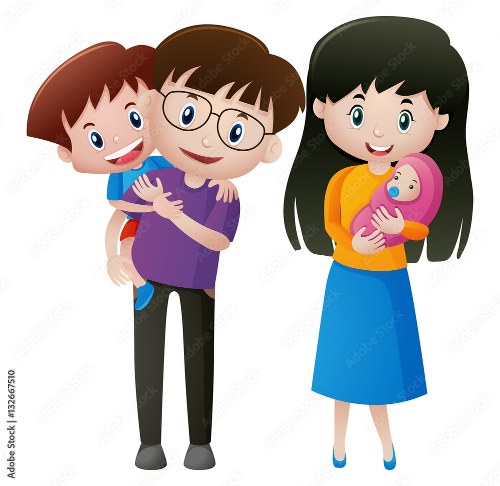 Father and mother with two kids Father and mother with two kids
