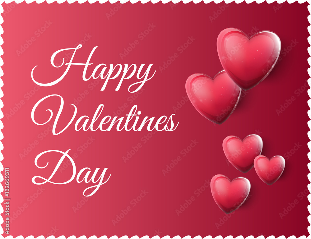 Happy Valentines Day background, or card design. Vector illustration, eps10