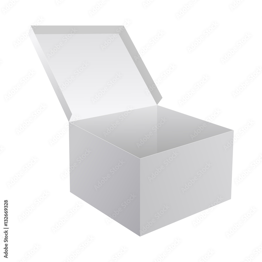 Open white box isolated. Blank white box. Vector illustration Open white box isolated. Blank white box. Vector illustration