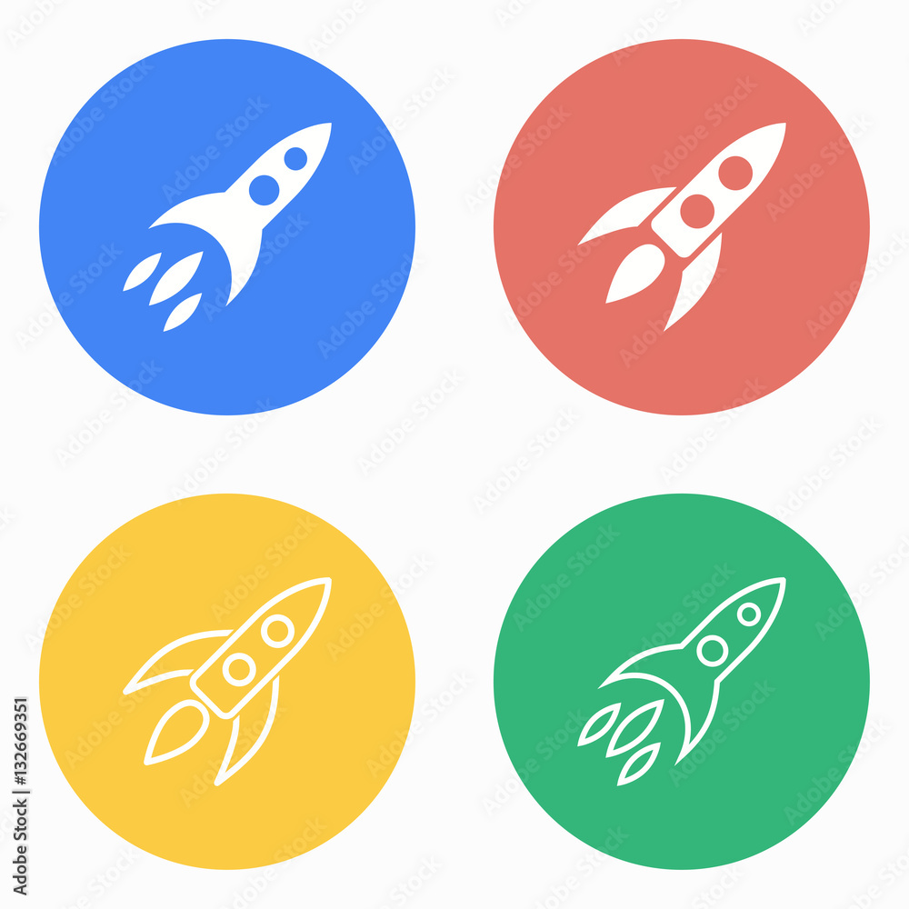 Rocket icon set. Rocket icon set.