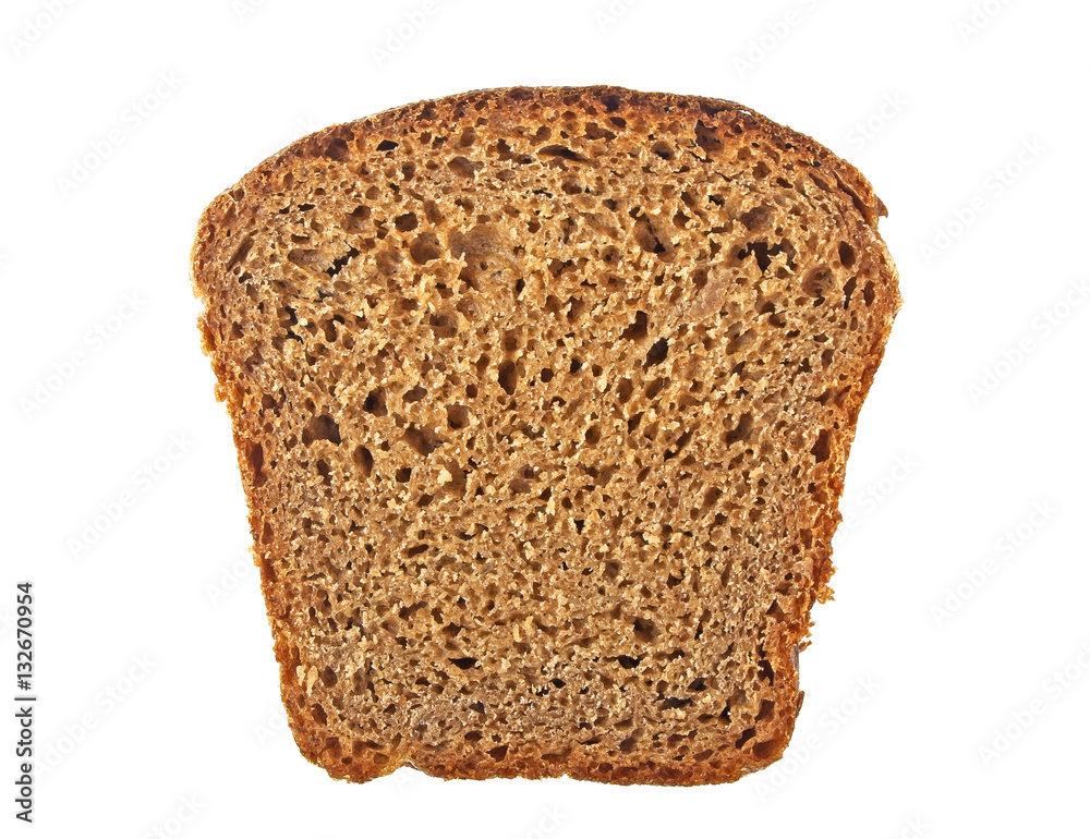 Rye bread slice isolated on white background Rye bread slice isolated on white background