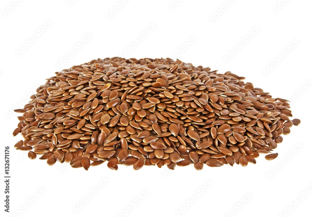 Flax seeds isolated on white background Flax seeds isolated on white background