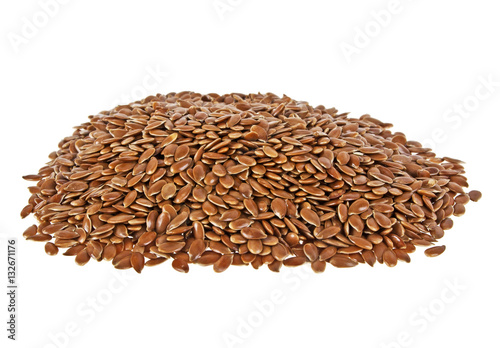 Flax seeds isolated on white background