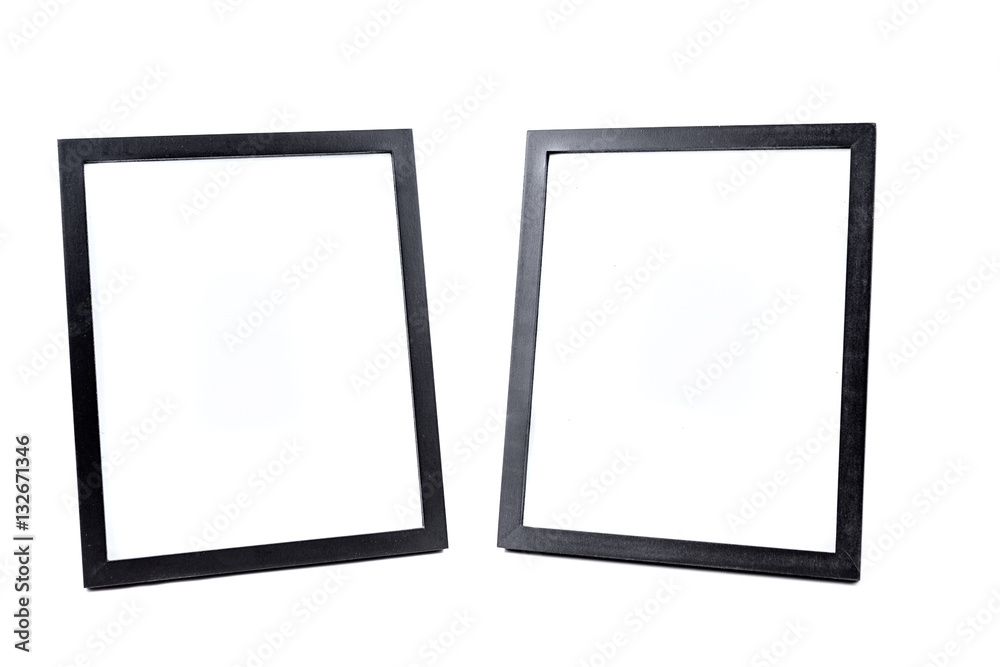 Two black picture frames isolated on a white background Two black picture frames isolated on a white background