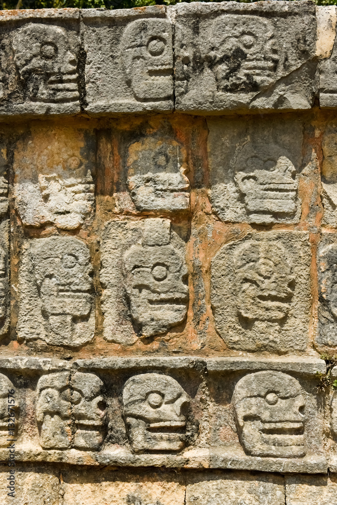 Chichen Itza's Skull Wall (Vertical)