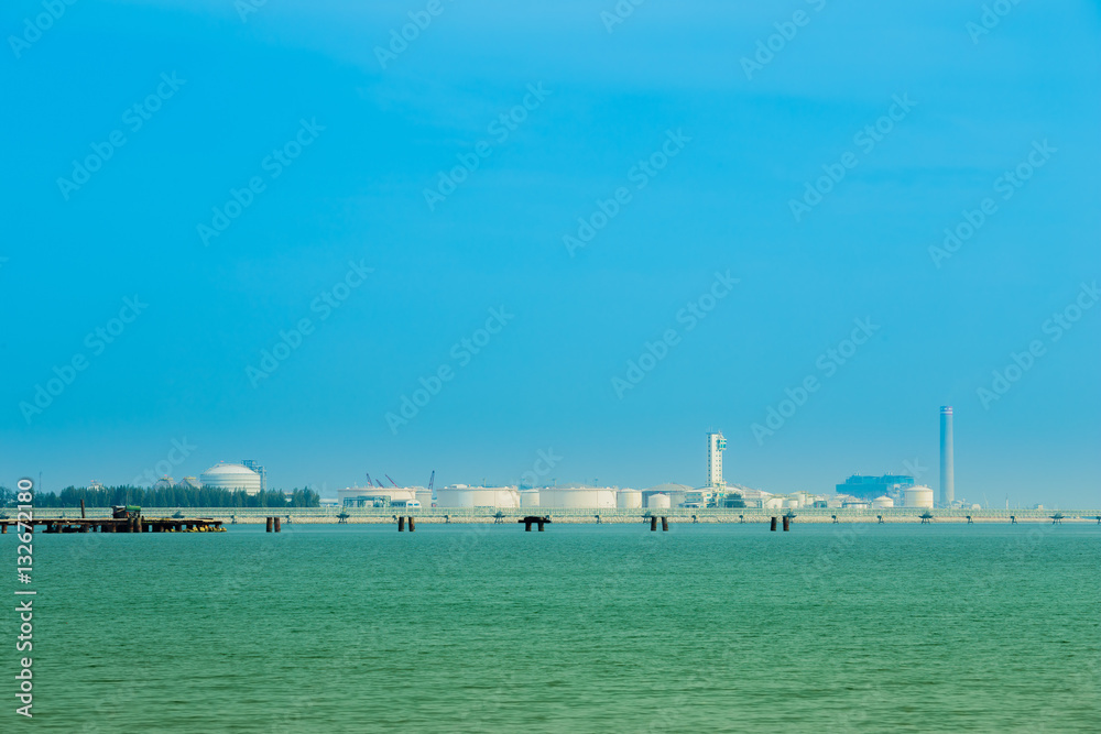 electrical power plant near the sea, Rayong, Thailand electrical power plant near the sea, Rayong, Thailand