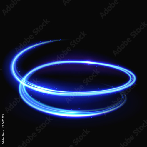 Blue vector light whirlpool, luminous swirling, glowing spiral background