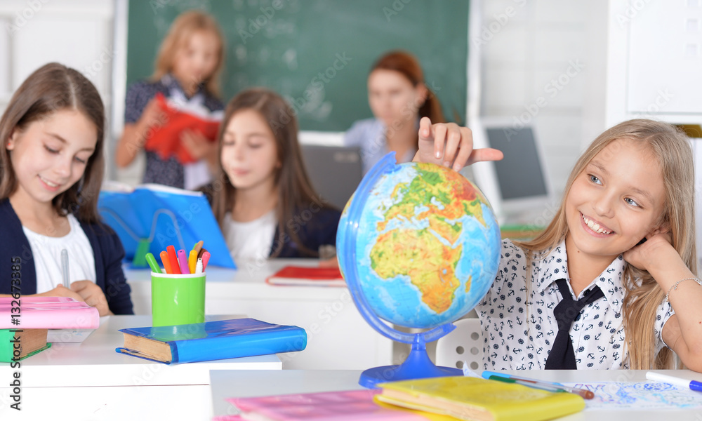Fototapeta premium children at school in lessons