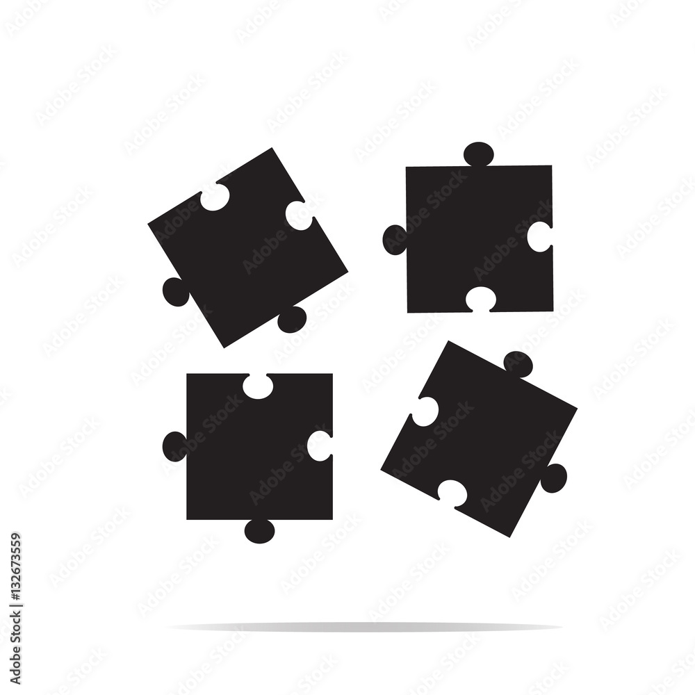 puzzles piece icon on white background. puzzles piece sign. flat puzzles piece icon on white background. puzzles piece sign. flat
