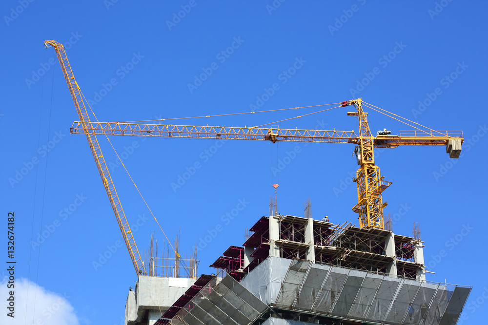 construction site building industry with machinery crane working construction site building industry with machinery crane working