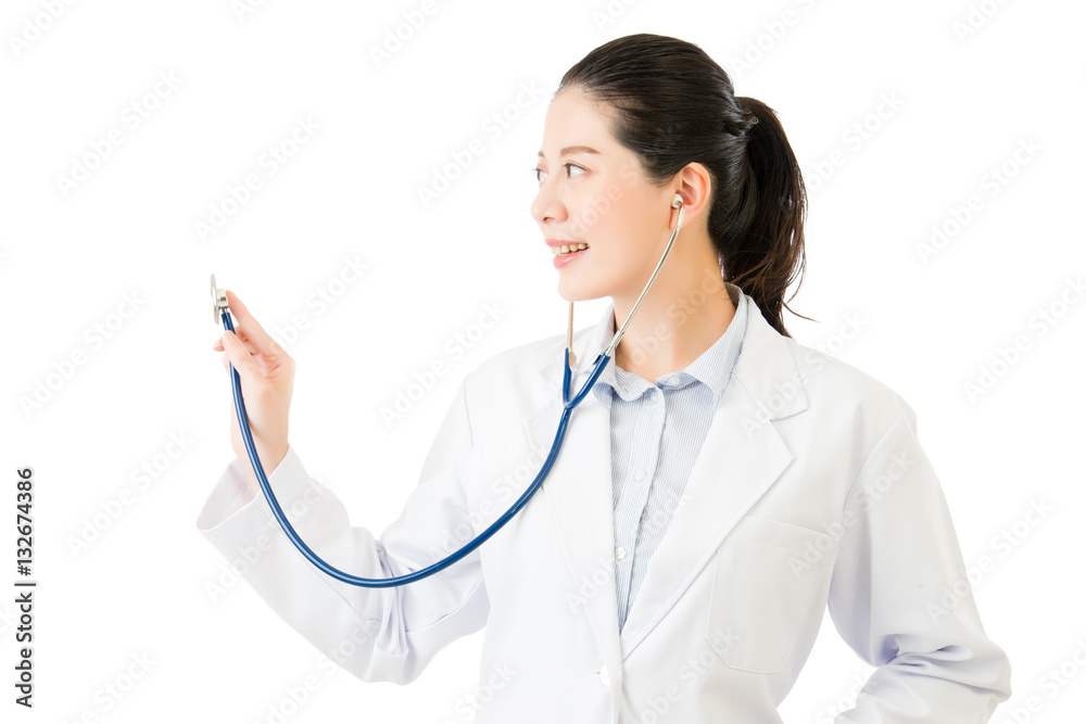 successful asian woman doctor use stethoscope to auscultation successful asian woman doctor use stethoscope to auscultation