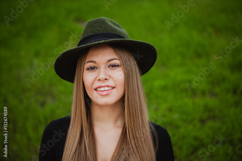 Pretty girl wearing hat