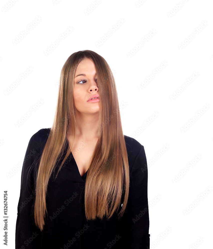 Woman with beauty long blonde hair