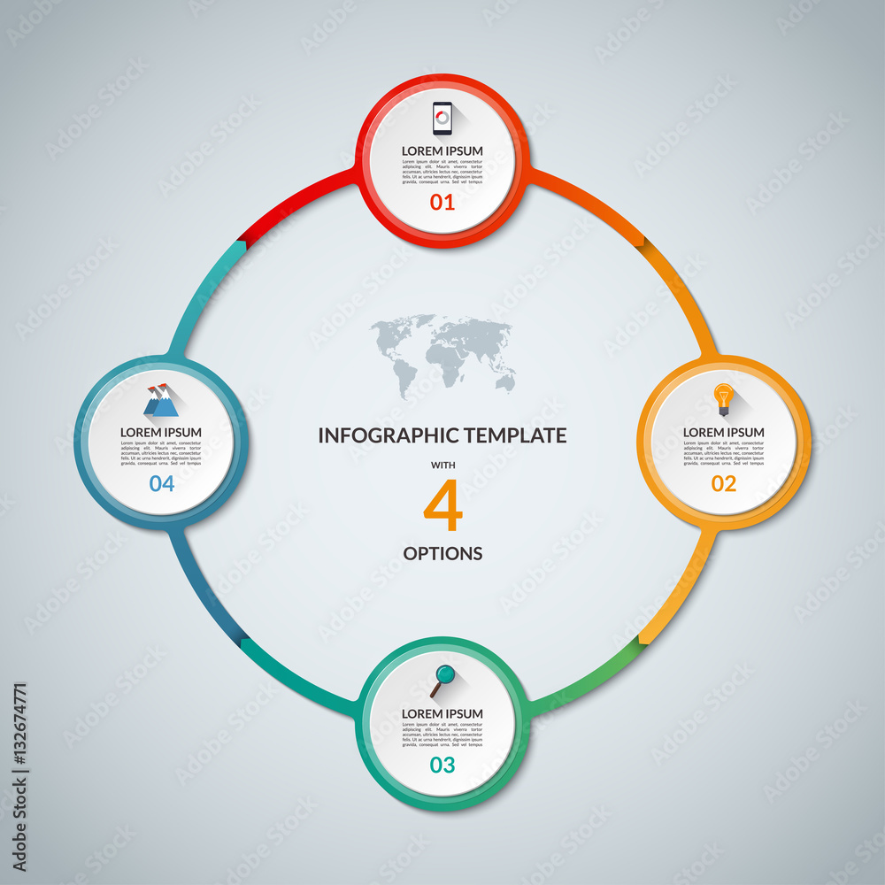 Infographic circle with 4 options. Round chart for business ...