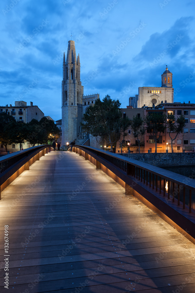 Sant Feliu Bridge and Basilica in Girona