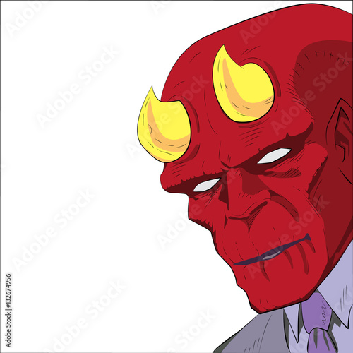 Vector comic book style devil wearing suit and tie
