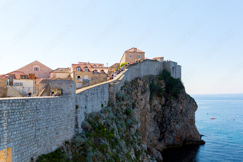 Wall of Dubrovnik on the Adriatic Sea.