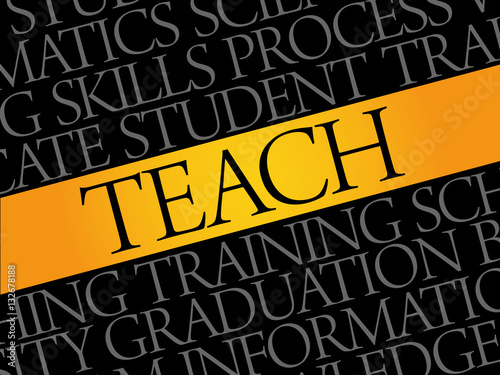 TEACH word cloud collage, education concept background