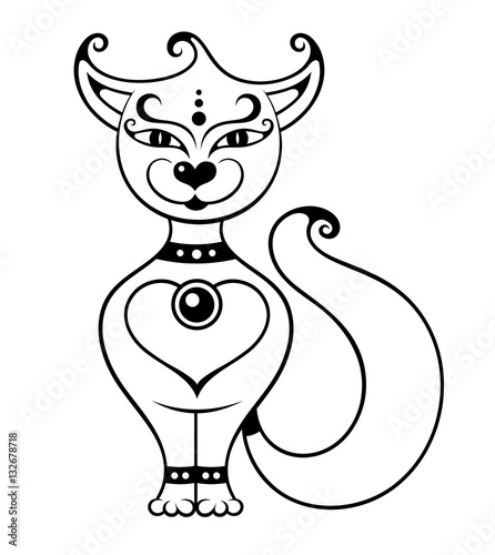 outline drawing cat