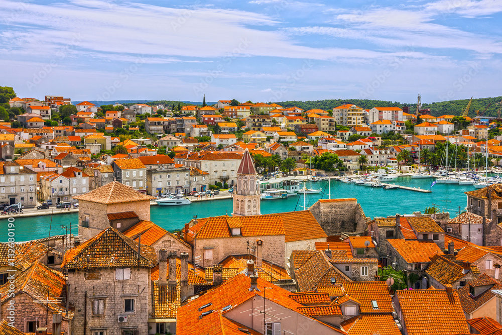 Trogir, Croatia, town panoramic view, Croatian tourist destinatination