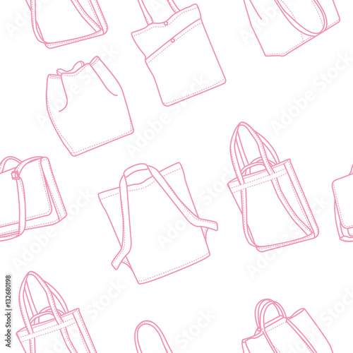 Fashion bags including seamless, Hand drawn style fashionable