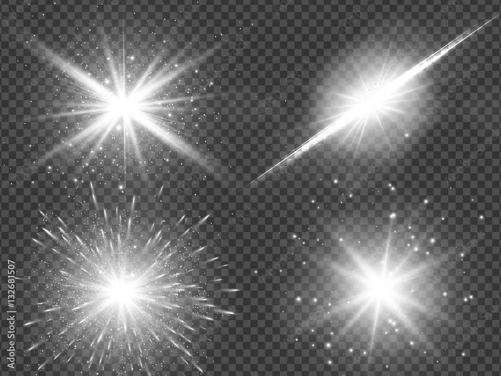 Transparent sunlight lens flare light effect. Star burst with sparkles. Vector illustration Transparent sunlight lens flare light effect. Star burst with sparkles. Vector illustration