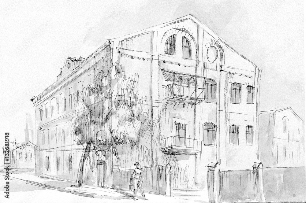 old house sketch old house sketch