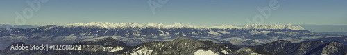 Panoramic view from Chopok mountain at Jasna ski resort area, Slovakia