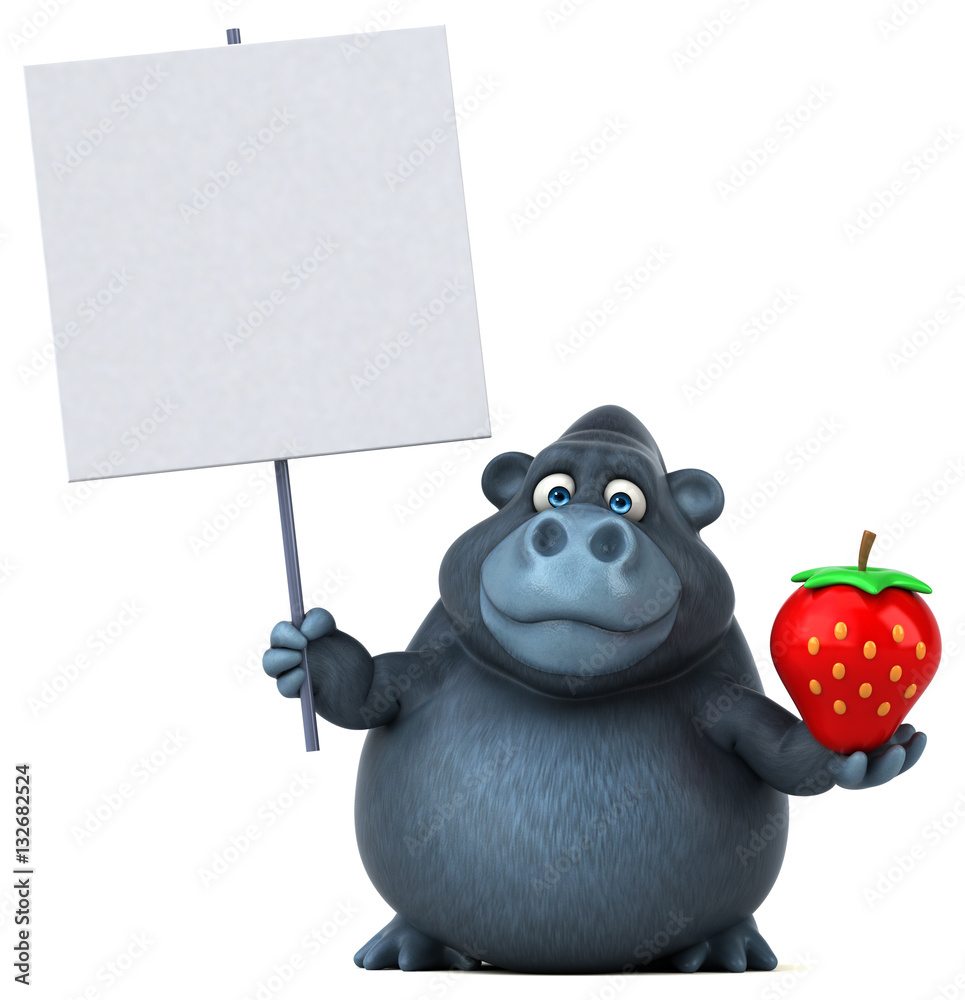 Naklejka premium Fun gorilla - 3D Illustration