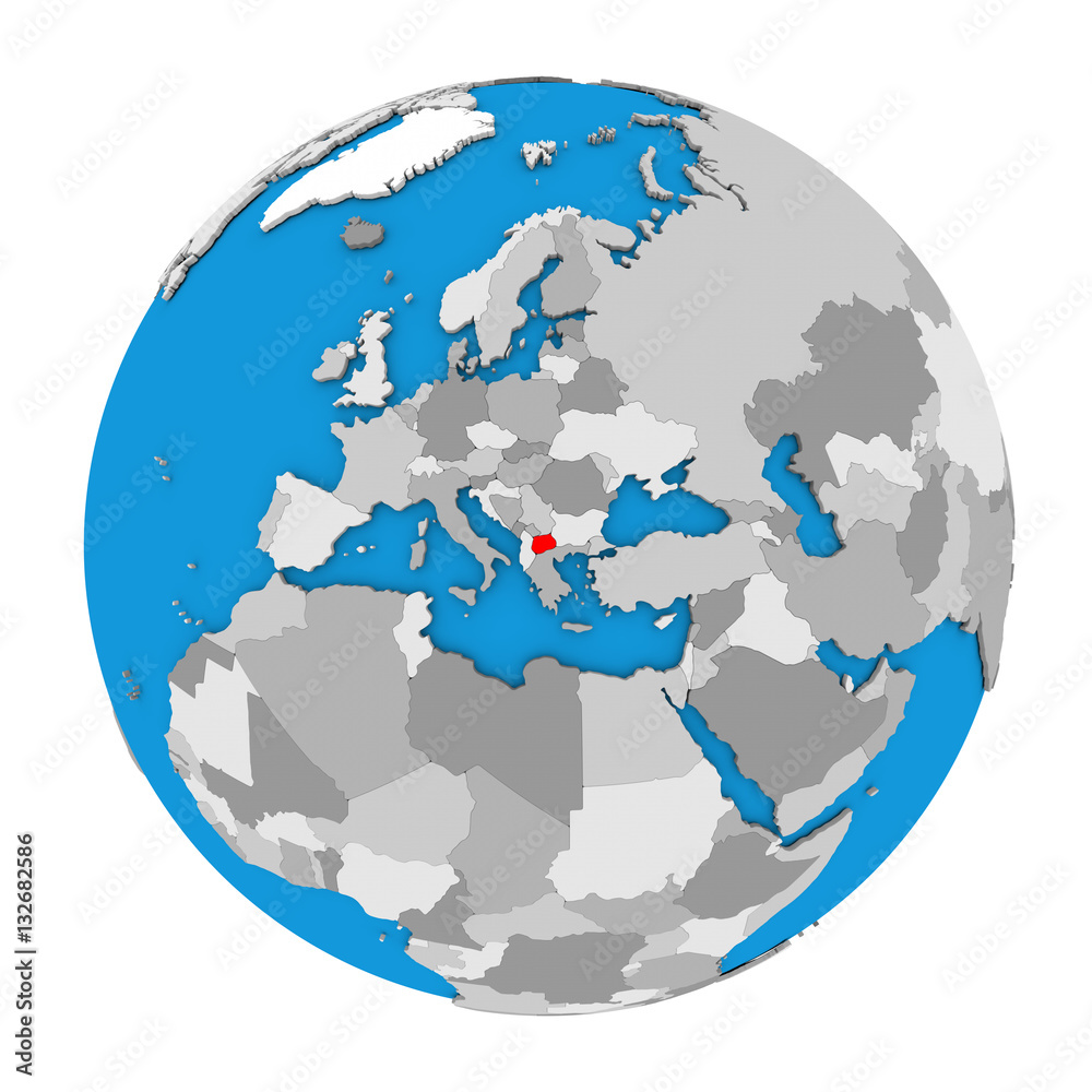 Fototapeta premium Macedonia on globe