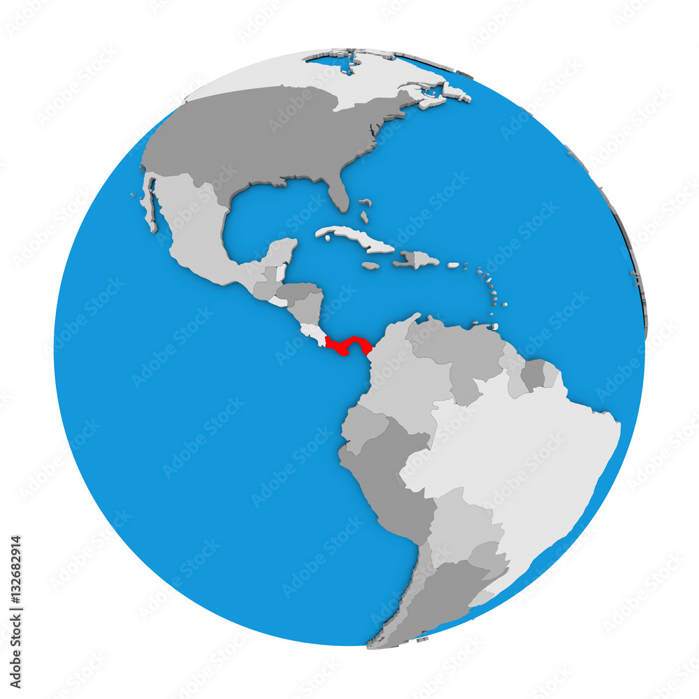 Panama on globe