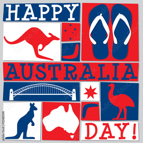 Funky Australia Day card in vector format.