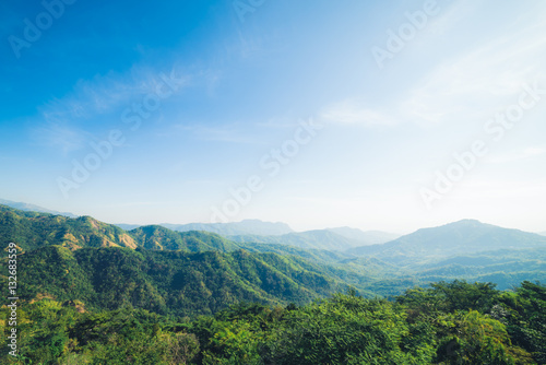 Mountains and blue sky