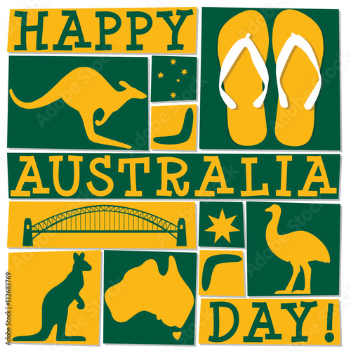 Funky Australia Day card in vector format.