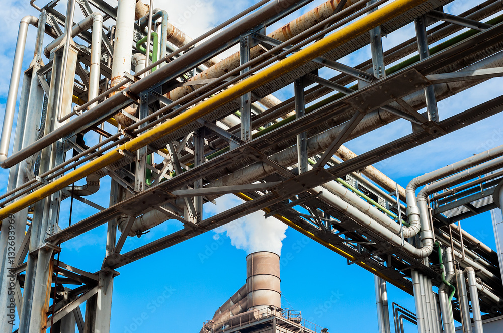 Chemical plant and smokestack forfactory. Chemical plant and smokestack forfactory.