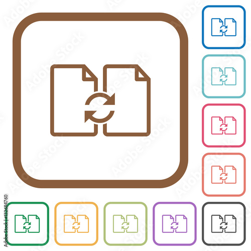 Swap documents simple icons