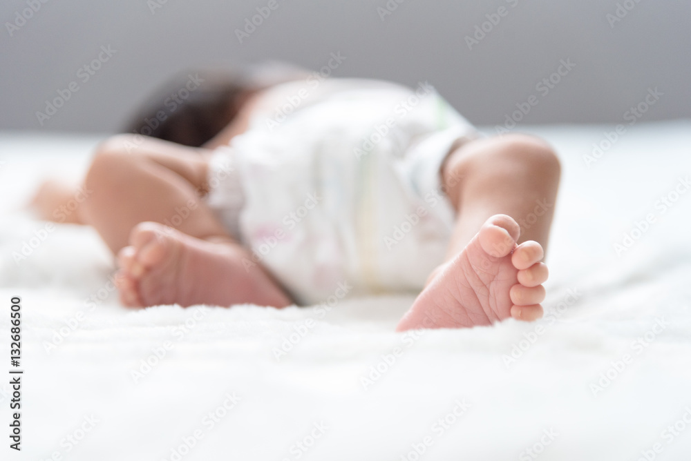 newborn baby feet on the bed newborn baby feet on the bed