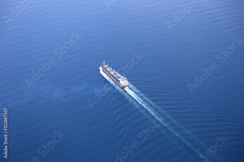 Aerial view of Cargo ship © nazif